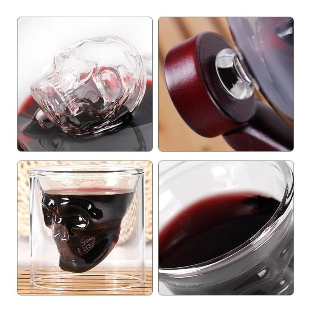 Whiskey Decanter with Interior Skull Decor