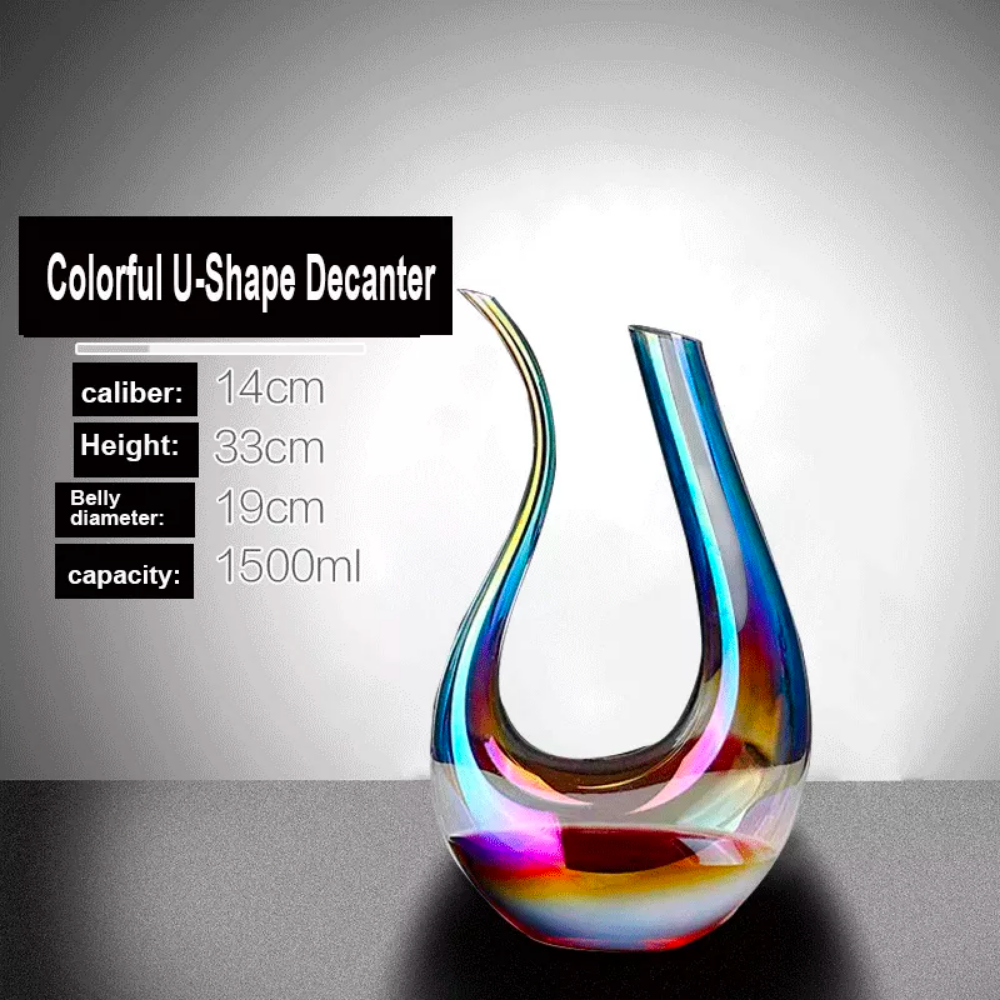 Colorful Harp Swan Decanter