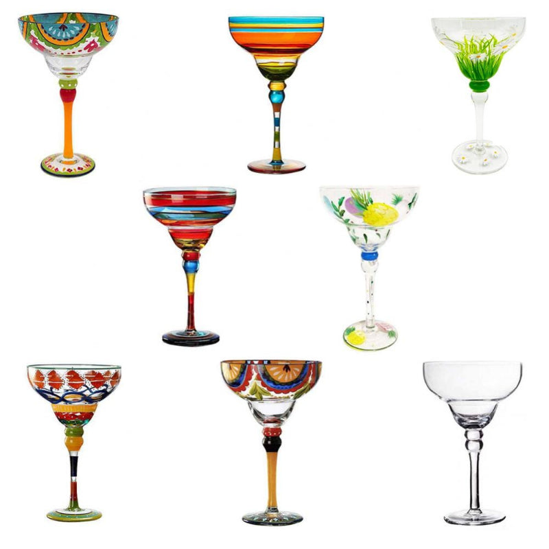Hand-Painted Multicolor Wine Glasses