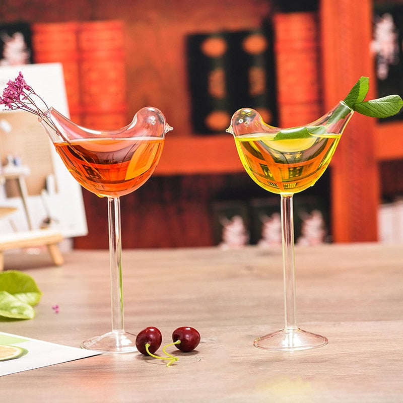 Bird Shaped Cocktail Transparent Glass