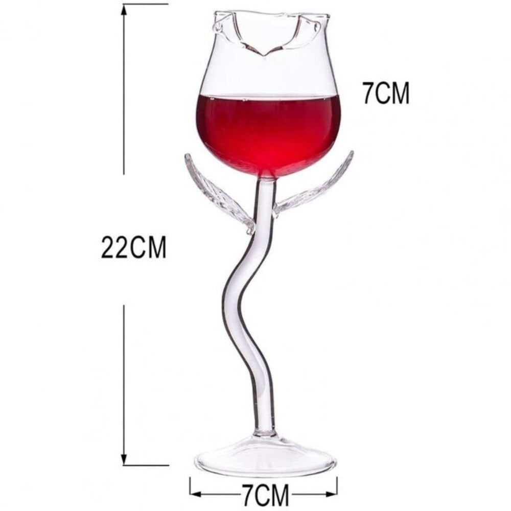 Rose Shape High Wine Glass