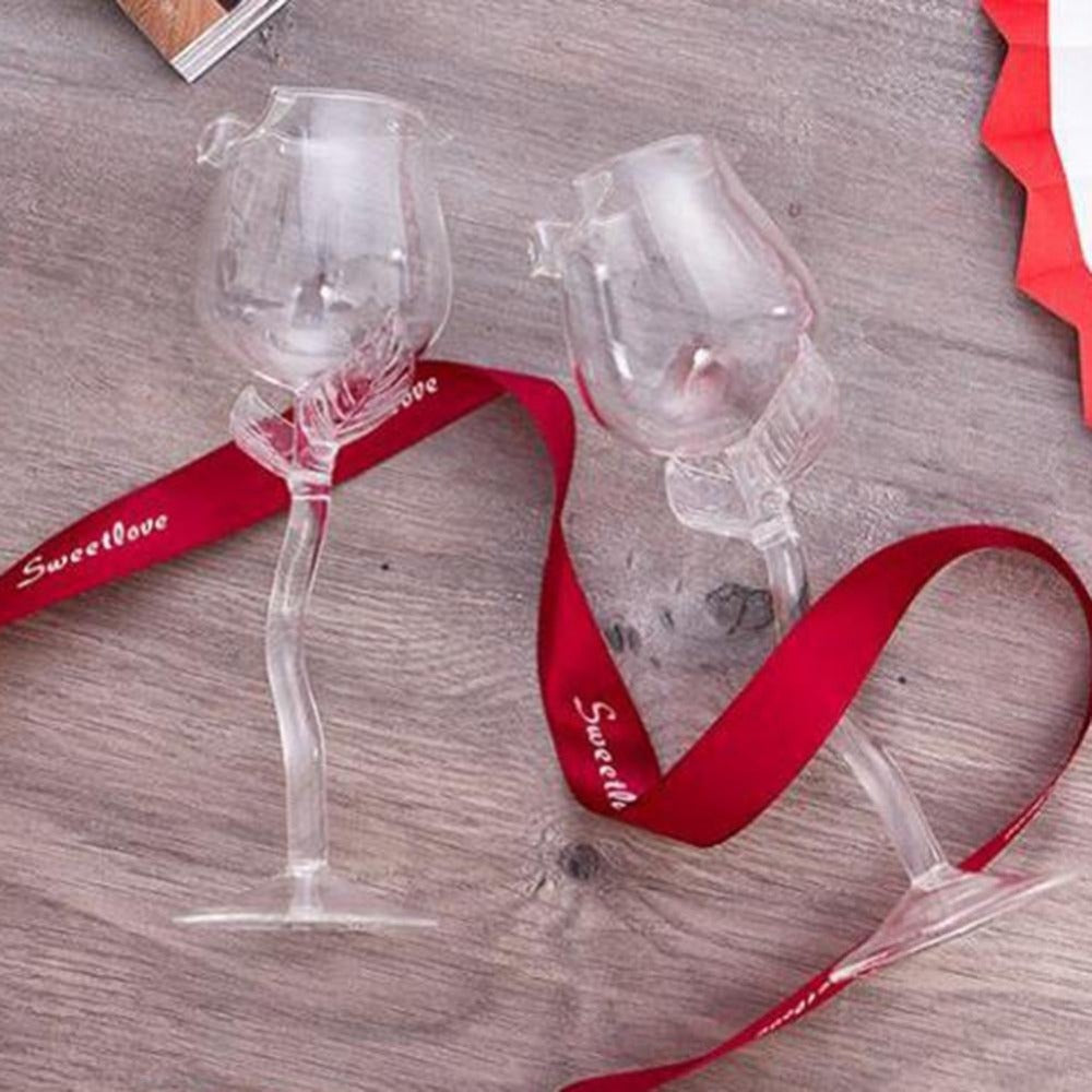 Rose Shape High Wine Glass