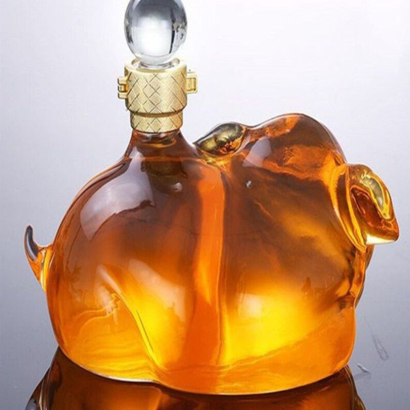 Premium Pig Shaped Whiskey Decanter - 1000ml Capacity