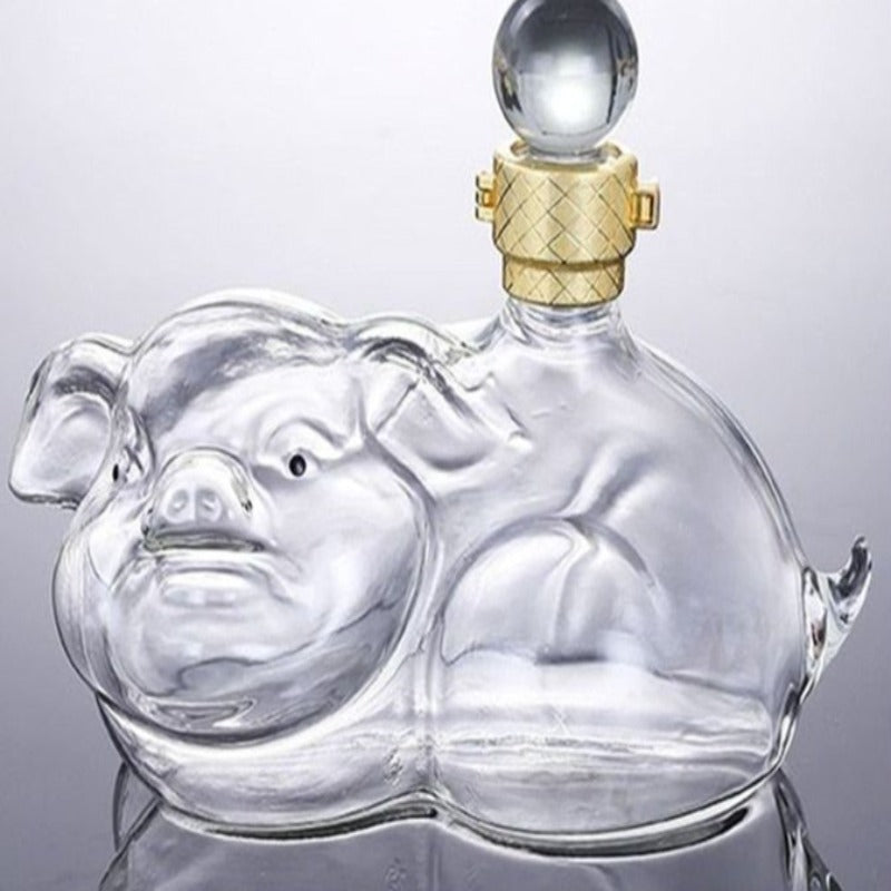 Premium Pig Shaped Whiskey Decanter - 1000ml Capacity