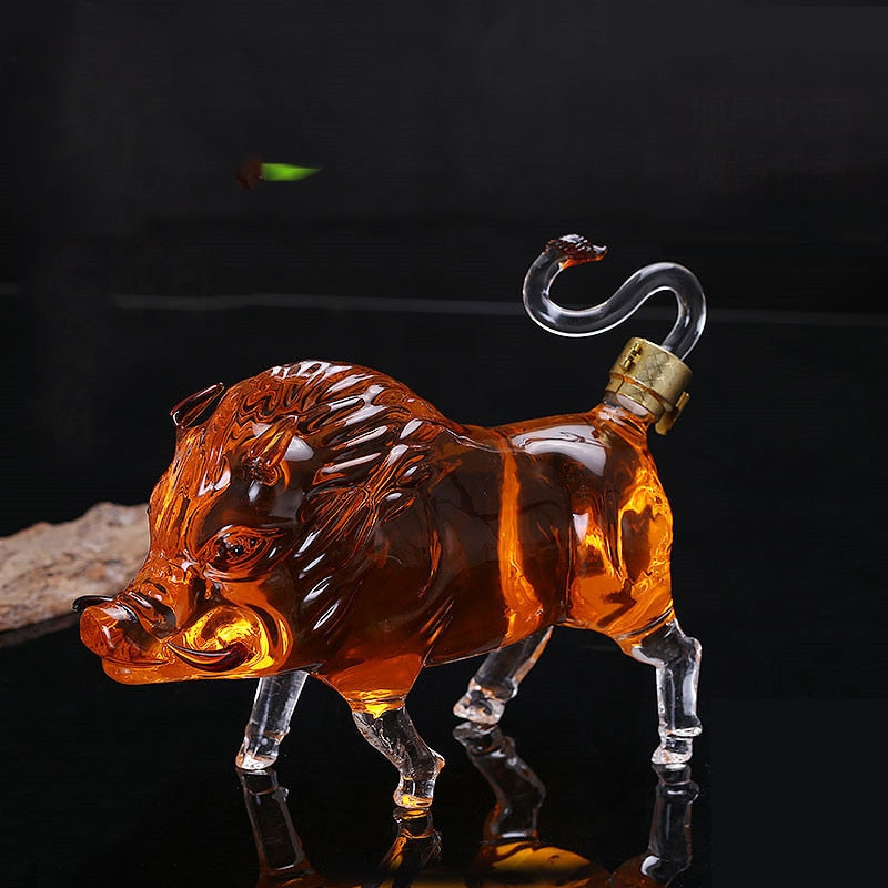 Wild Boar Shaped Whiskey Decanter