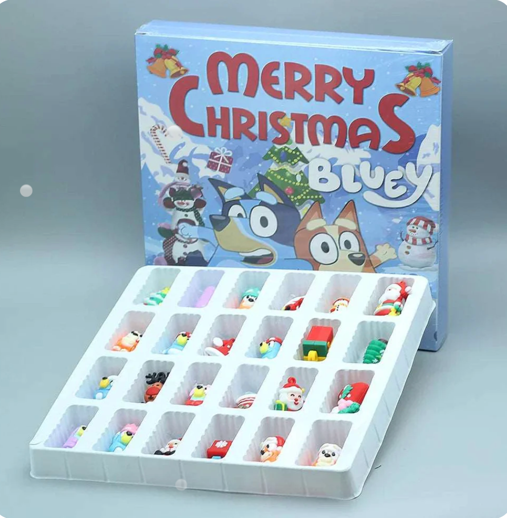 Christmas Blind Box - Christmas Calendar Box Anime Mystery Boxes For Kids - Bluey Figure Christmas Advent Calendar - 24pcs Blind Box Set