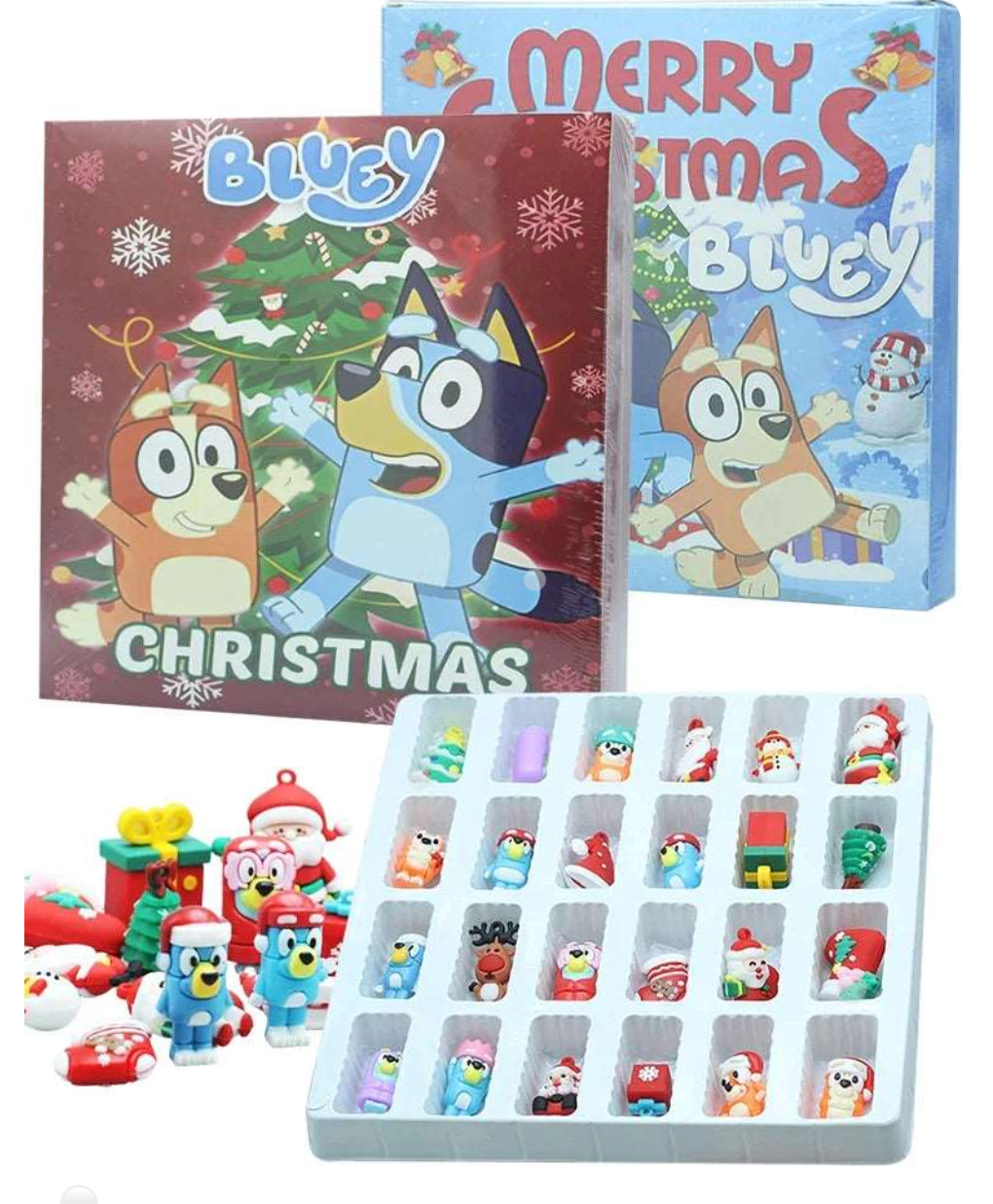 Christmas Blind Box - Christmas Calendar Box Anime Mystery Boxes For Kids - Bluey Figure Christmas Advent Calendar - 24pcs Blind Box Set