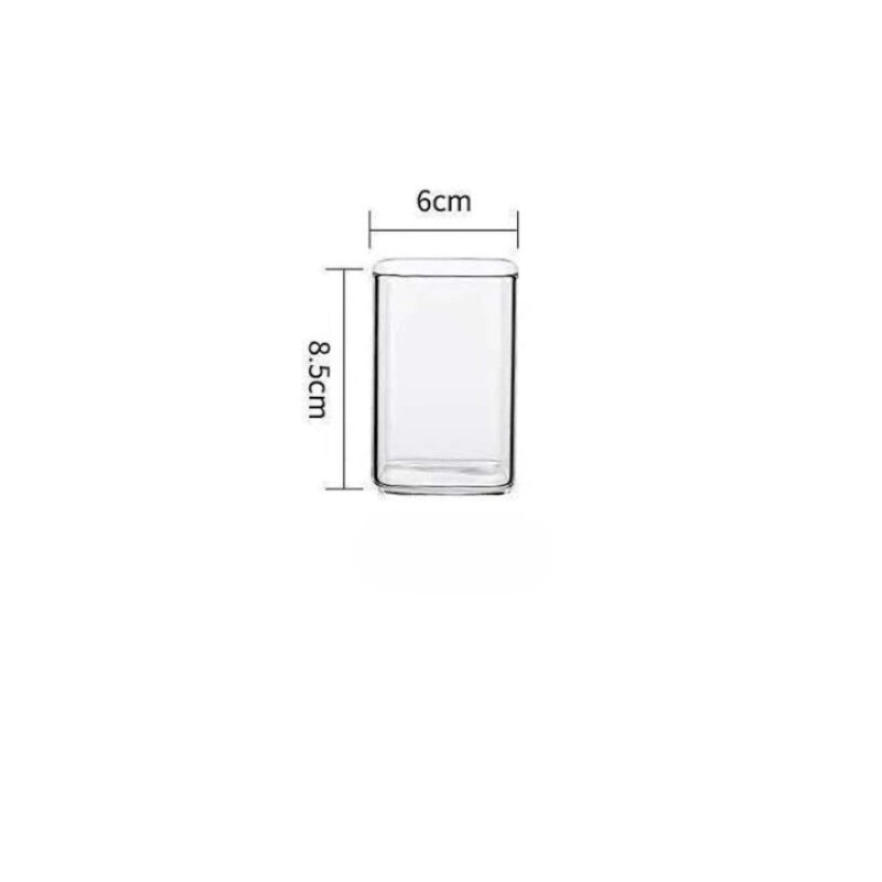 Square Plain Glass Cup