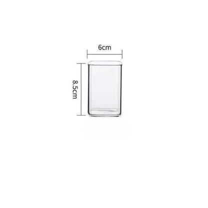 Square Plain Glass Cup