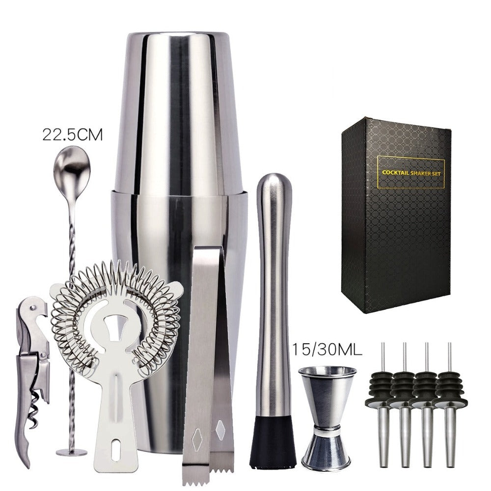 Mixology And Craft Cocktail Shaker Set For Home Mini Bar