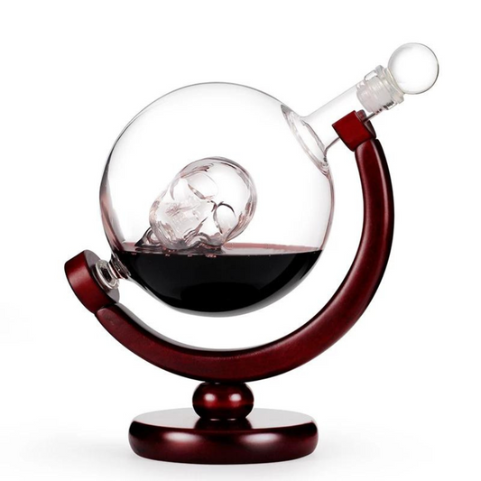 Whiskey Decanter with Interior Skull Decor