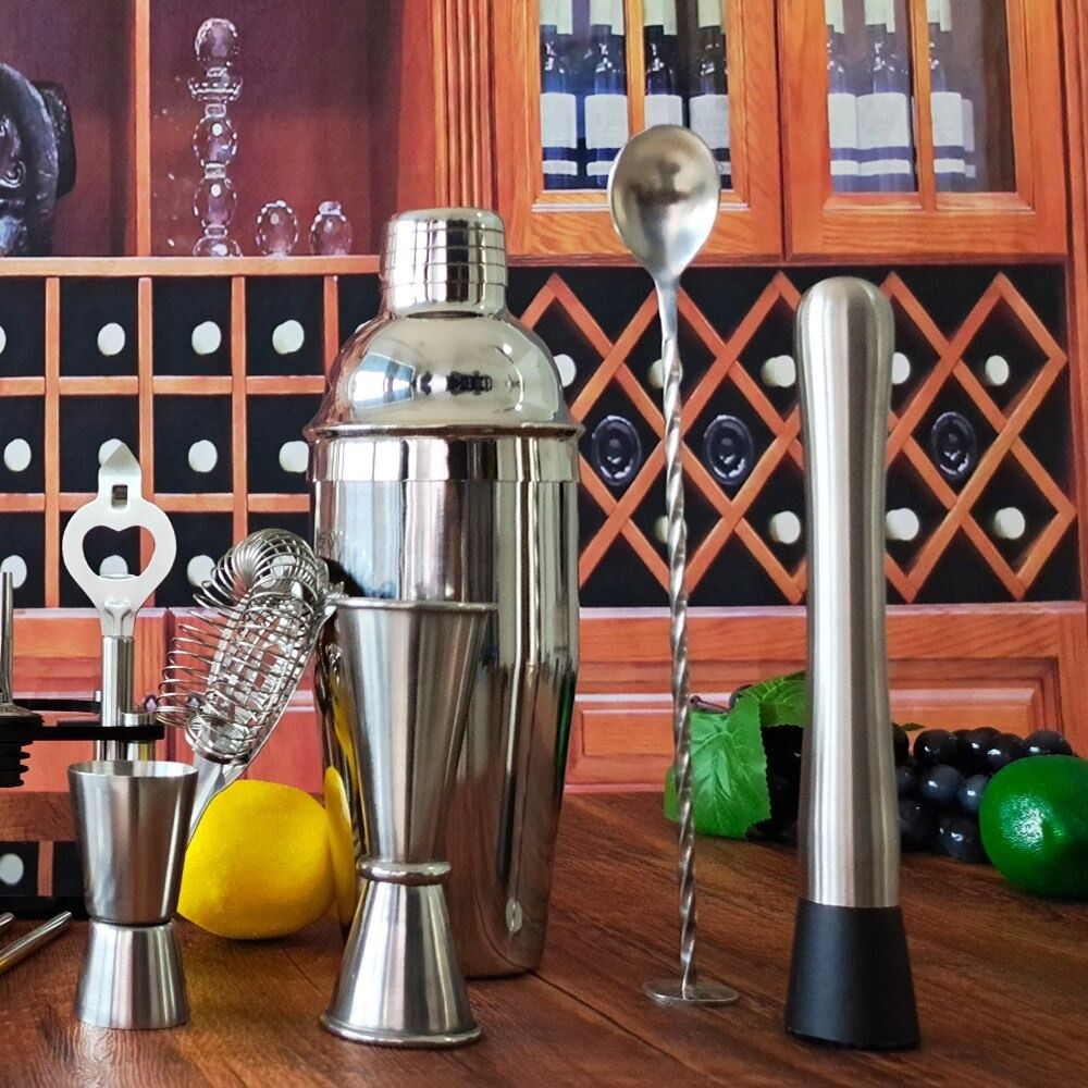 Mixology And Craft Cocktail Stainless Steel Home Bar Set