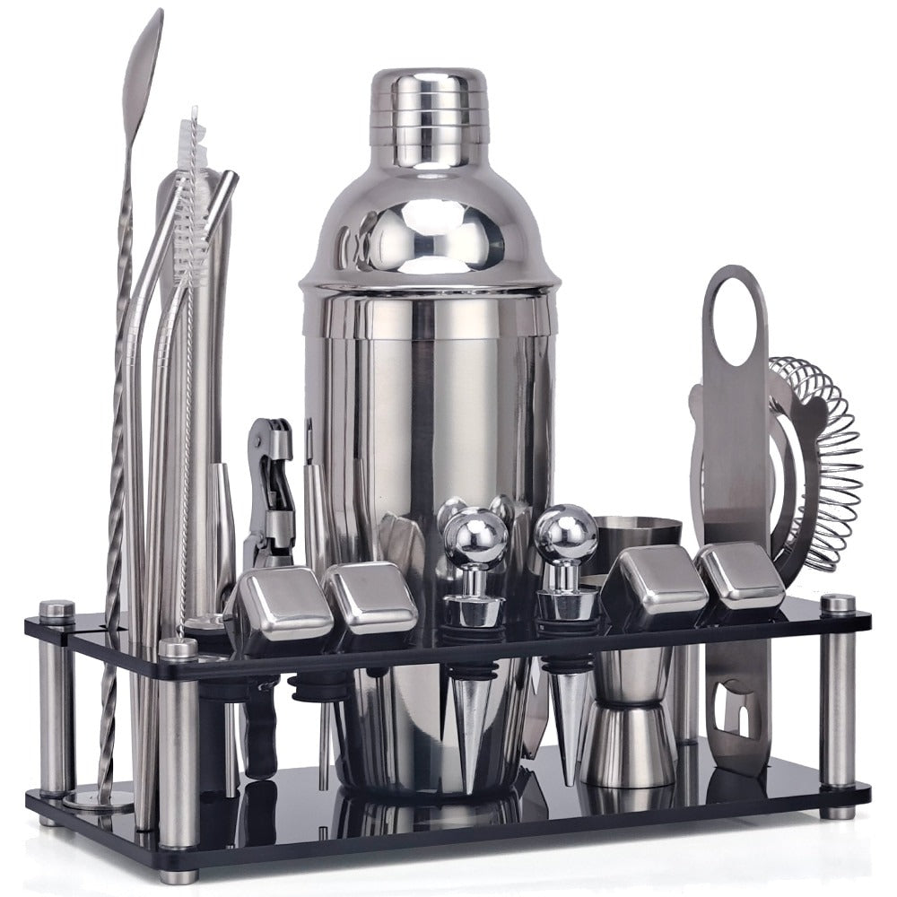 Mocktail Shaker Set With Acrylic Stand