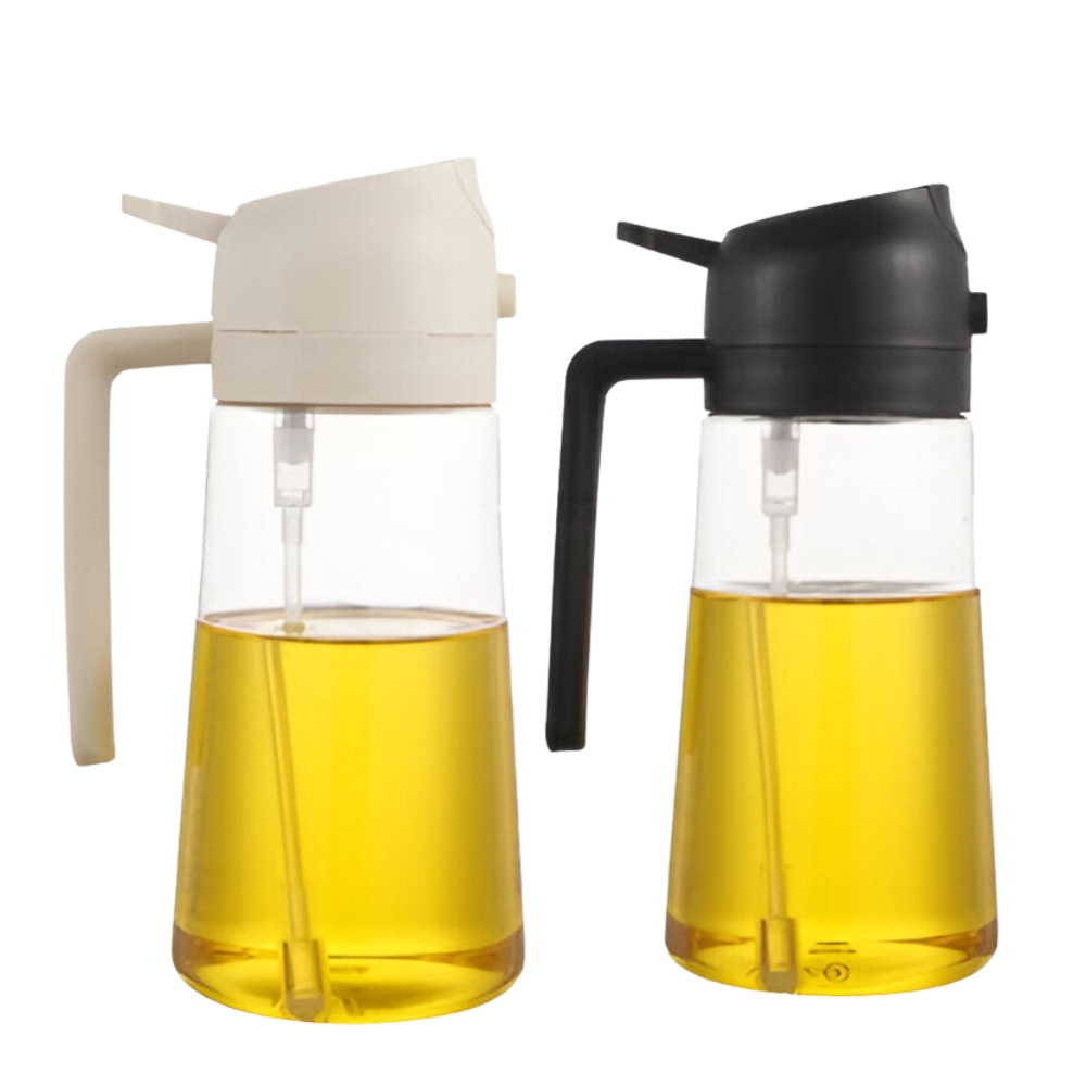 Set of Two Oil Dispenser Bottles With Practical Spouts