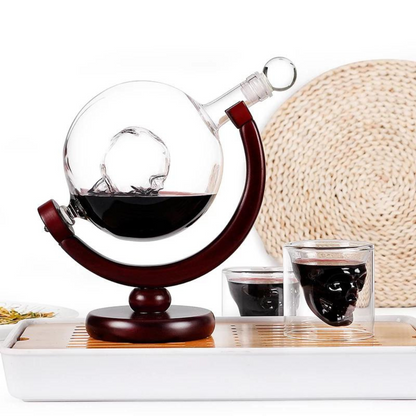 Whiskey Decanter with Interior Skull Decor