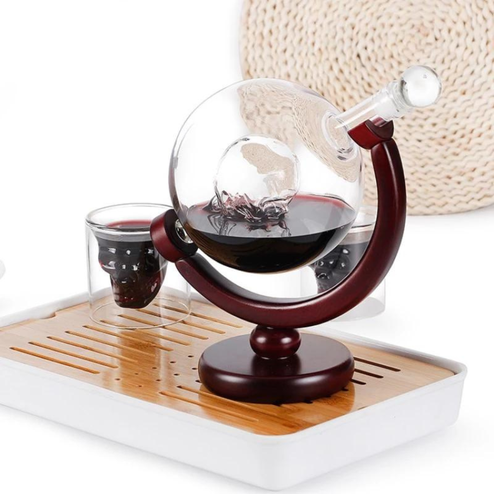Whiskey Decanter with Interior Skull Decor