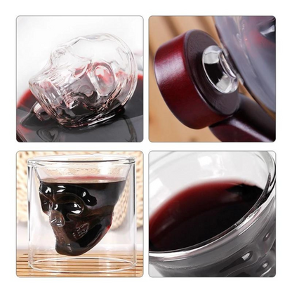 Whiskey Decanter with Interior Skull Decor