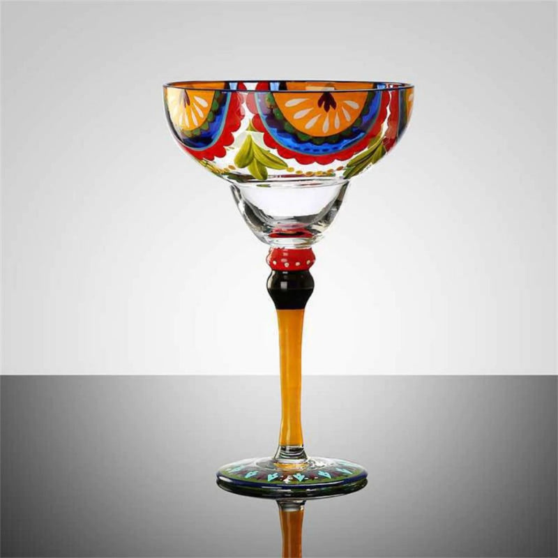 Hand-Painted Multicolor Wine Glasses