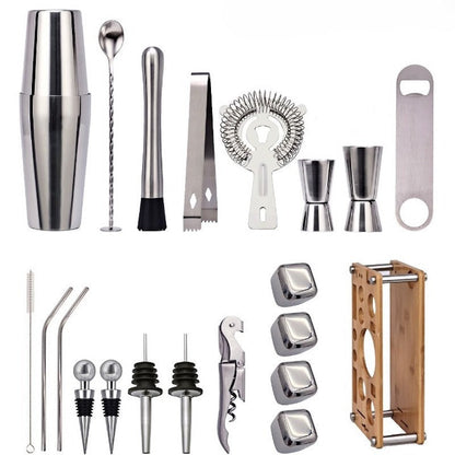 21-Piece Bartender Mixology And Craft Cocktail Shaker Set