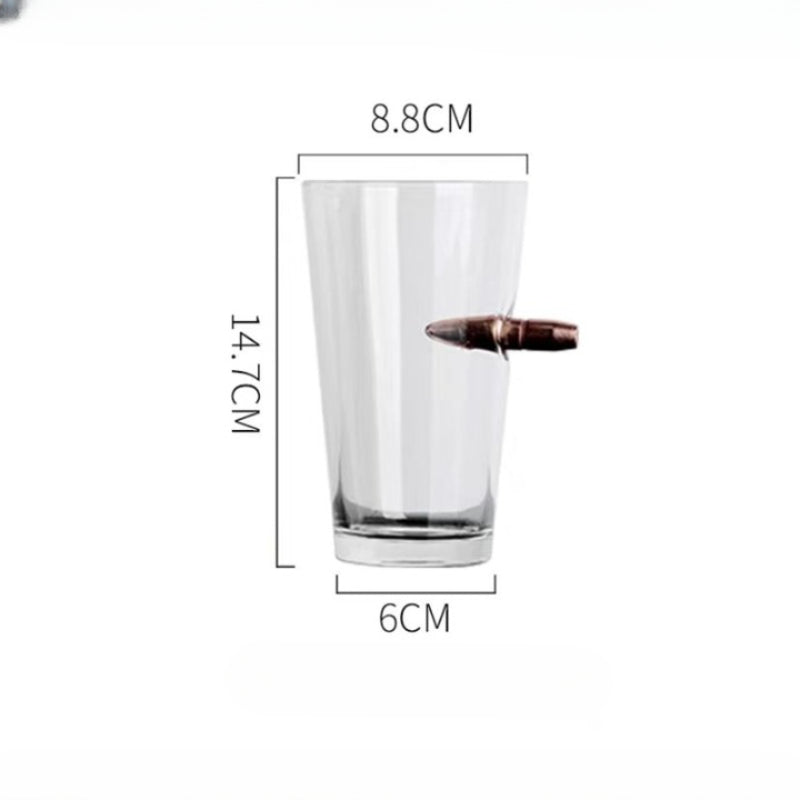 Crystal Bullet Shape Studded Glass