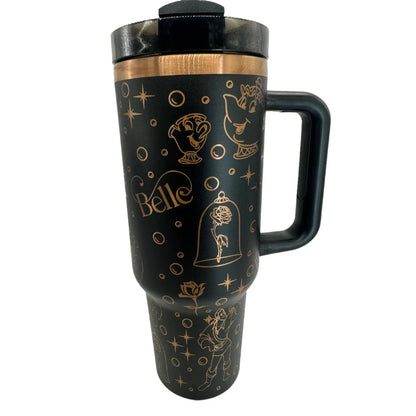 Enchanted Rose Tumbler With Handle