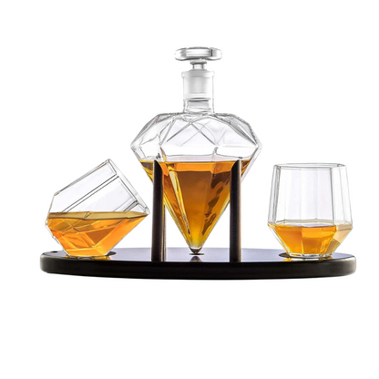 Diamond Shaped Whiskey Decanter Set