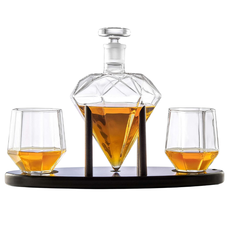 Diamond Shaped Whiskey Decanter Set