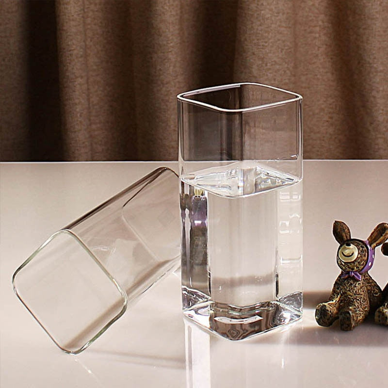 Square Plain Glass Cup