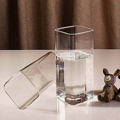 Square Plain Glass Cup