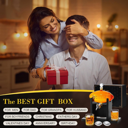 Football Design Glass Whiskey Decanter