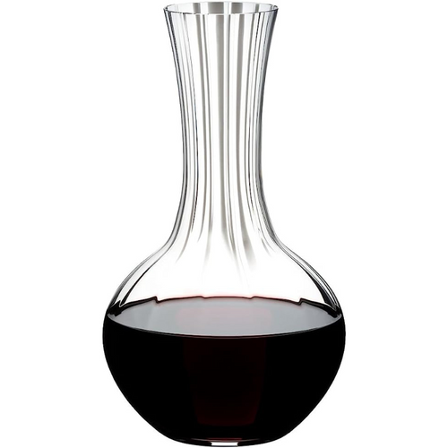 Glass Wine Decanter With Optical Blown Design