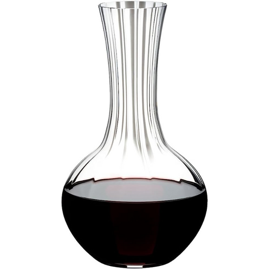 Glass Wine Decanter With Optical Blown Design