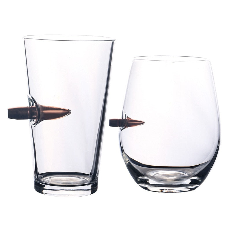 Crystal Bullet Shape Studded Glass