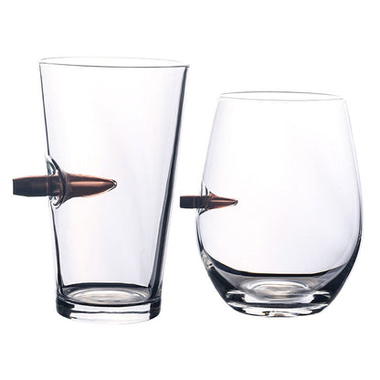 Crystal Bullet Shape Studded Glass