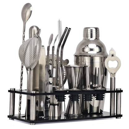 Mixology And Craft Cocktail Stainless Steel Home Bar Set