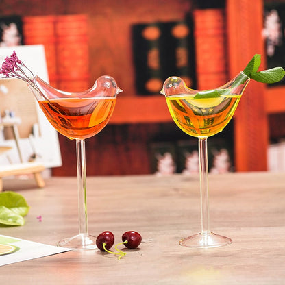 Bird Shaped Cocktail Transparent Glass