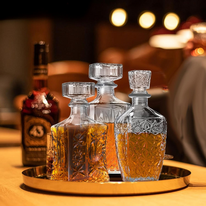 Pack Of Three Designer Whiskey Decanter Set