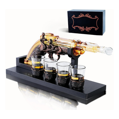 Revolver Design Whiskey Decanter Set
