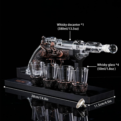 Revolver Design Whiskey Decanter Set