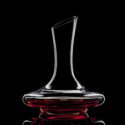 Slanted Spout Design Crystal Glass Wine Decanter