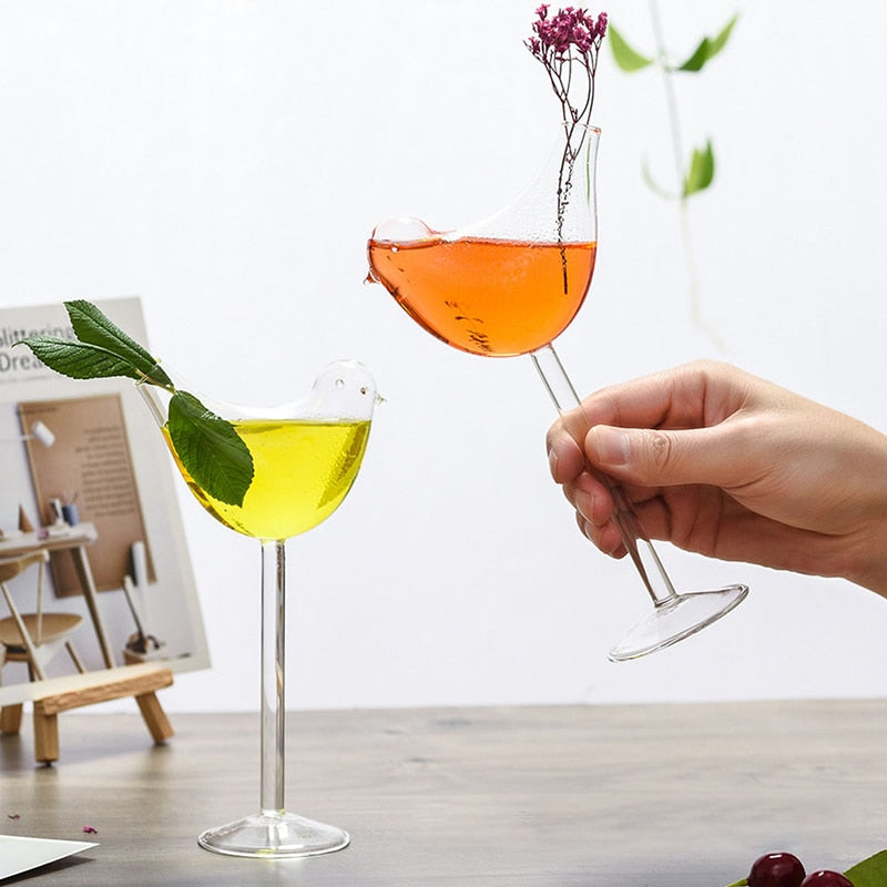 Bird Shaped Cocktail Transparent Glass