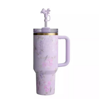 Floral Aesthetic Theme Portable Quencher