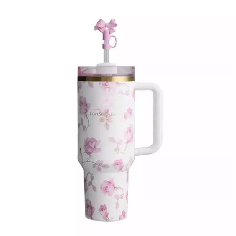 Floral Aesthetic Theme Portable Quencher
