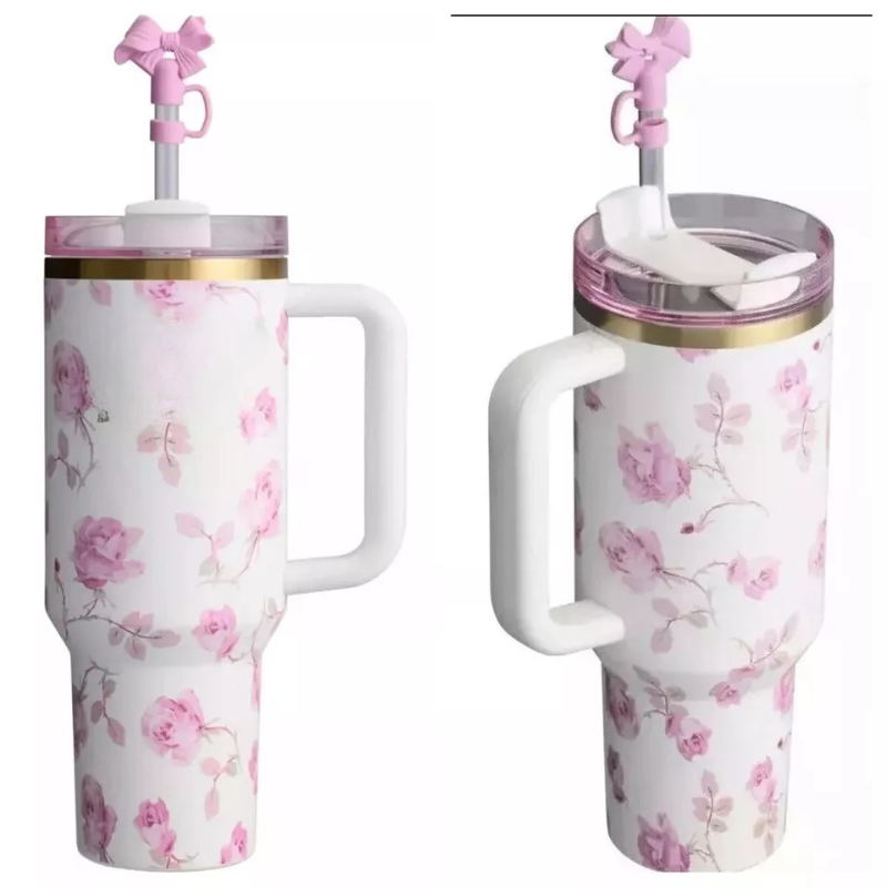 Floral Aesthetic Theme Portable Quencher