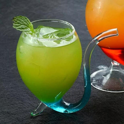 Goblet Glass Mug With Straw