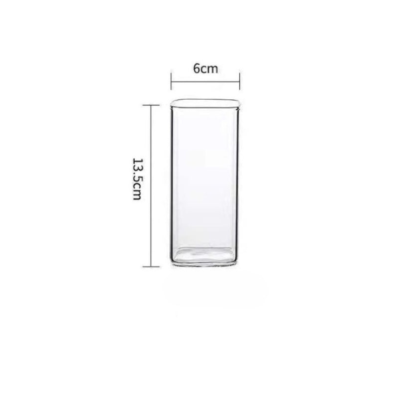 Square Plain Glass Cup