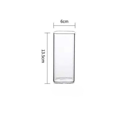 Square Plain Glass Cup