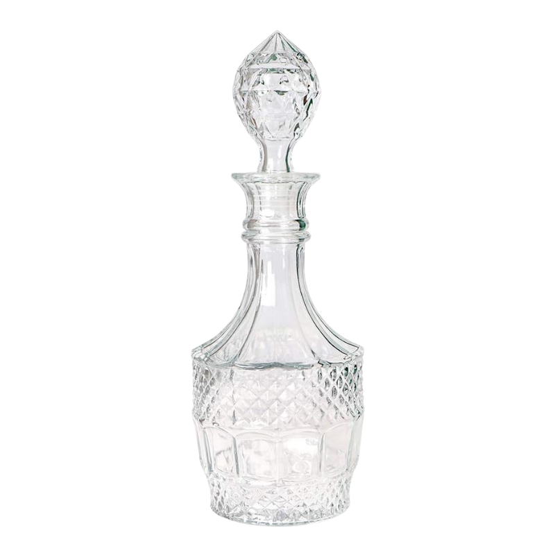 Vintage Glass Decanter With Classic Design For Whiskey