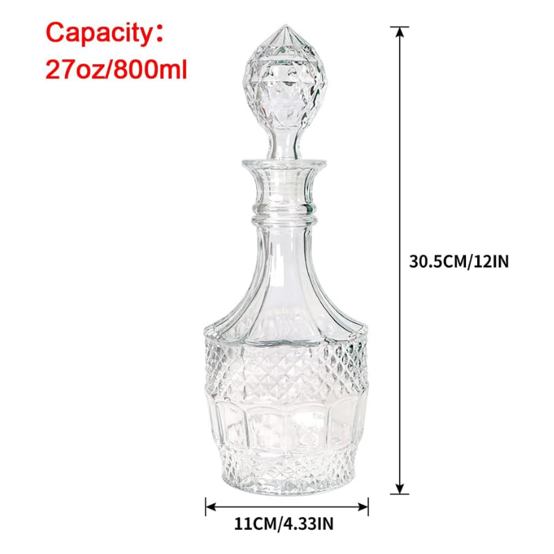Vintage Glass Decanter With Classic Design For Whiskey
