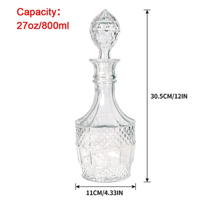Vintage Glass Decanter With Classic Design For Whiskey